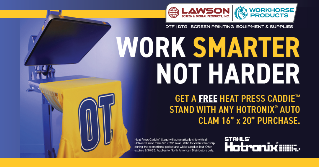 Get a free heat press caddie stand with any hotronix auto clam 16